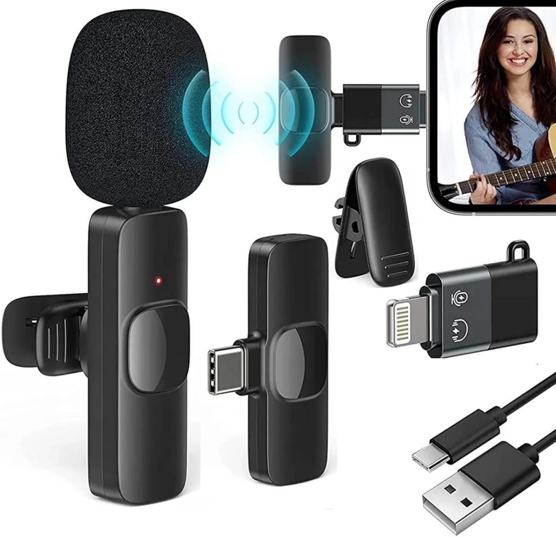 K8 Wireless Lavalier Microphone 3-in-1